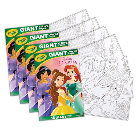 Crayola Giant Coloring Pages, 12in. x 18in., Princess, 72PK 04-0989